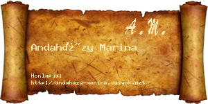 Andaházy Marina névjegykártya